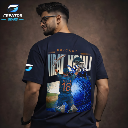 GOAT 18 | King Kohli legacy Oversized Tee  | Creator Gears