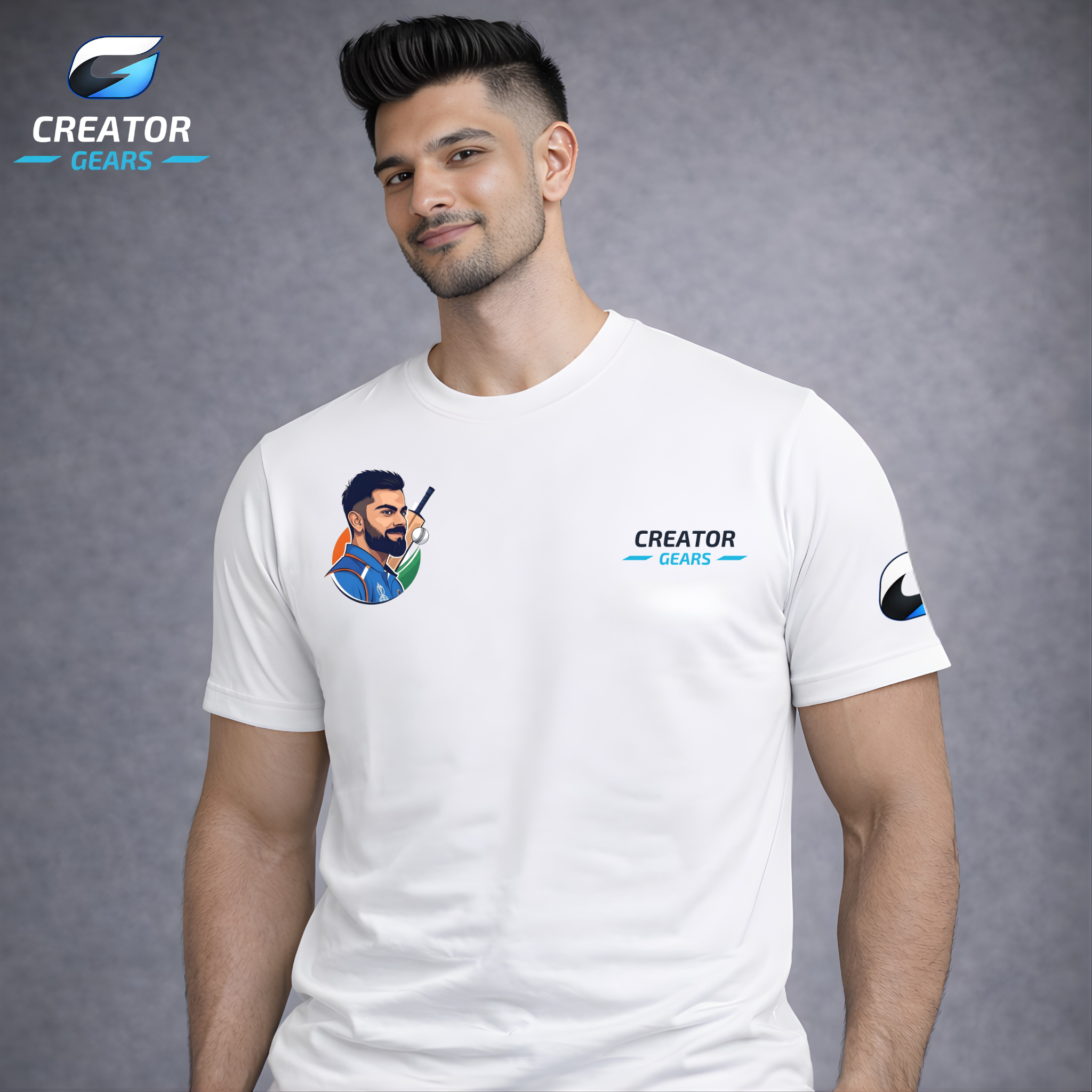 King Kohli Edition White Tee | Creator Gears