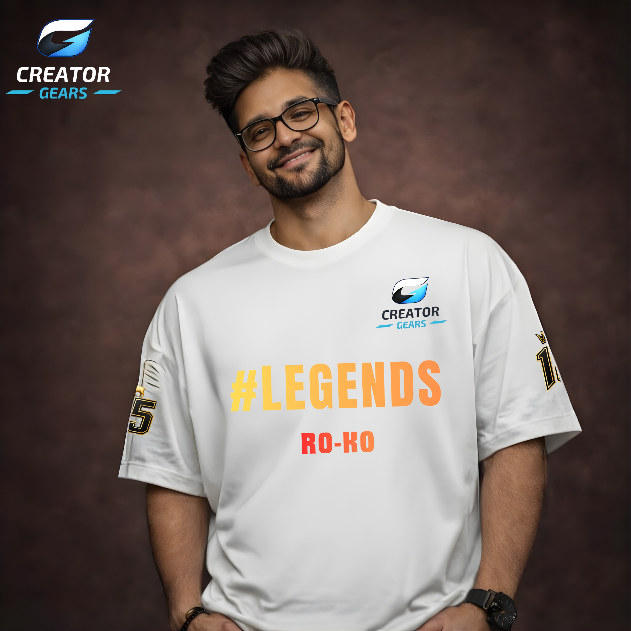 Legends of India | RO-KO Edition White Oversized Tee | Creator Gears