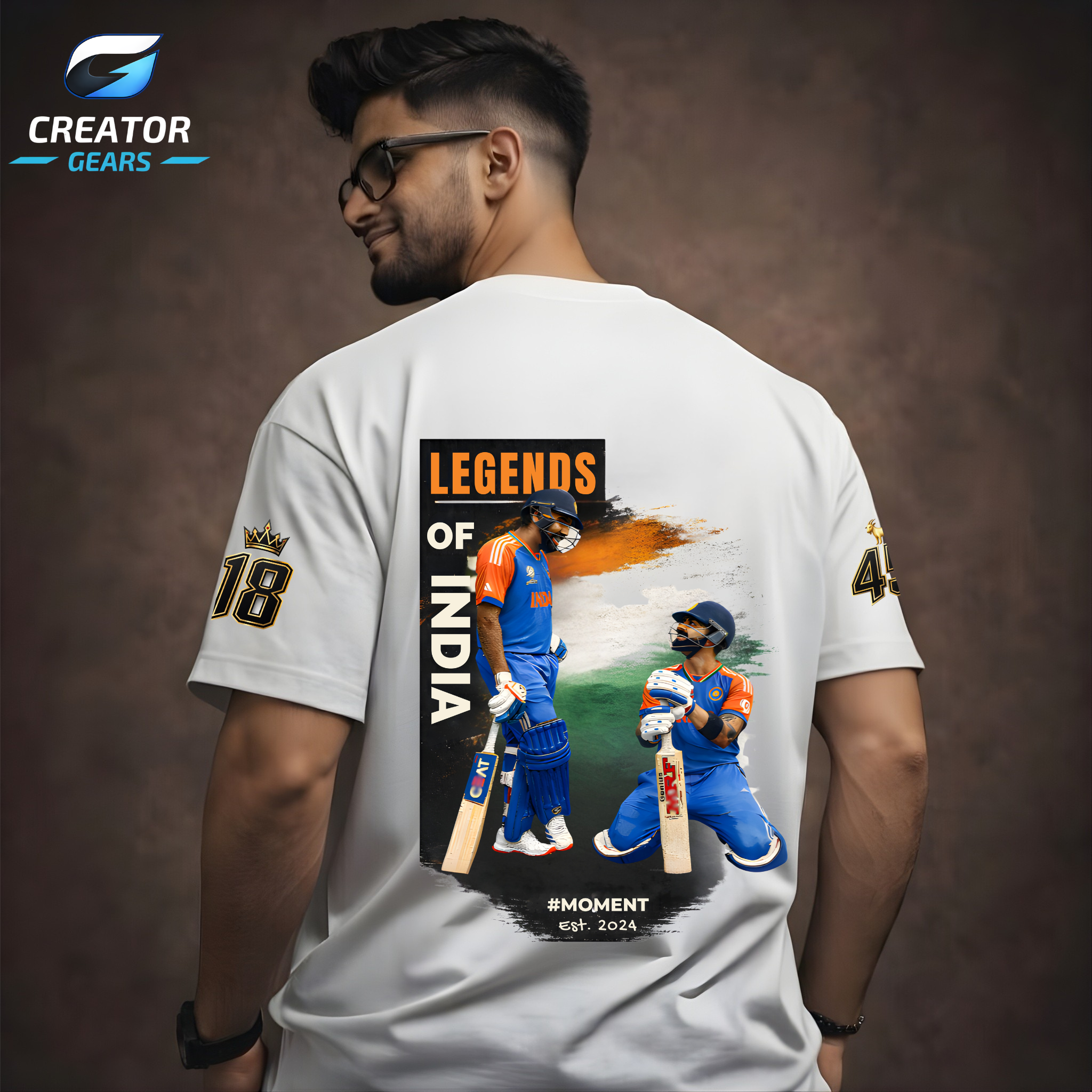 Legends of India | RO-KO Edition White Oversized Tee | Creator Gears