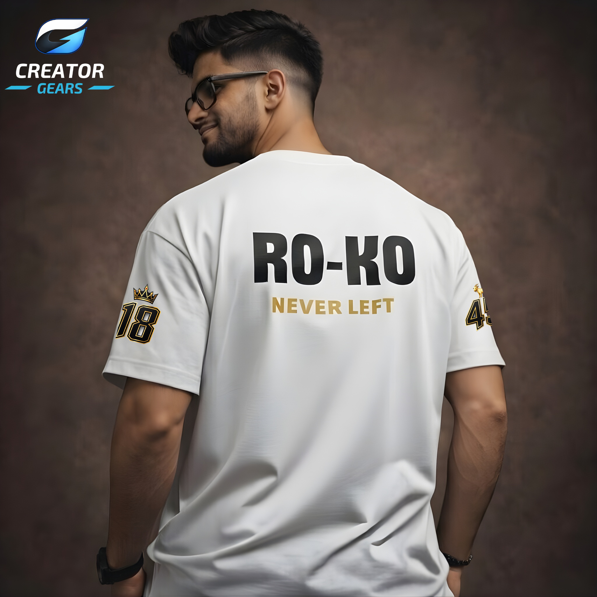 RO-KO Never Left | #Brothers Edition White Oversized Tee | Creator Gears